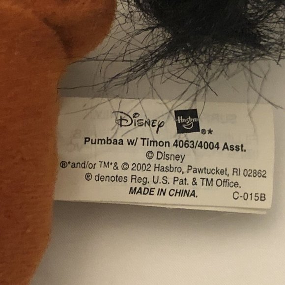 Vintage 2002 Hasbro Disney Lion Ling Timon And Pumbaa Plush - Picture 11 of 13